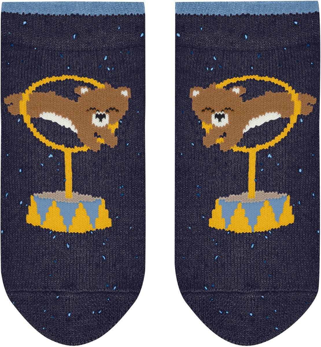 FALKE Baby Show Bears Noppen op de zool katoen huissokken baby blauw - maat 80-92