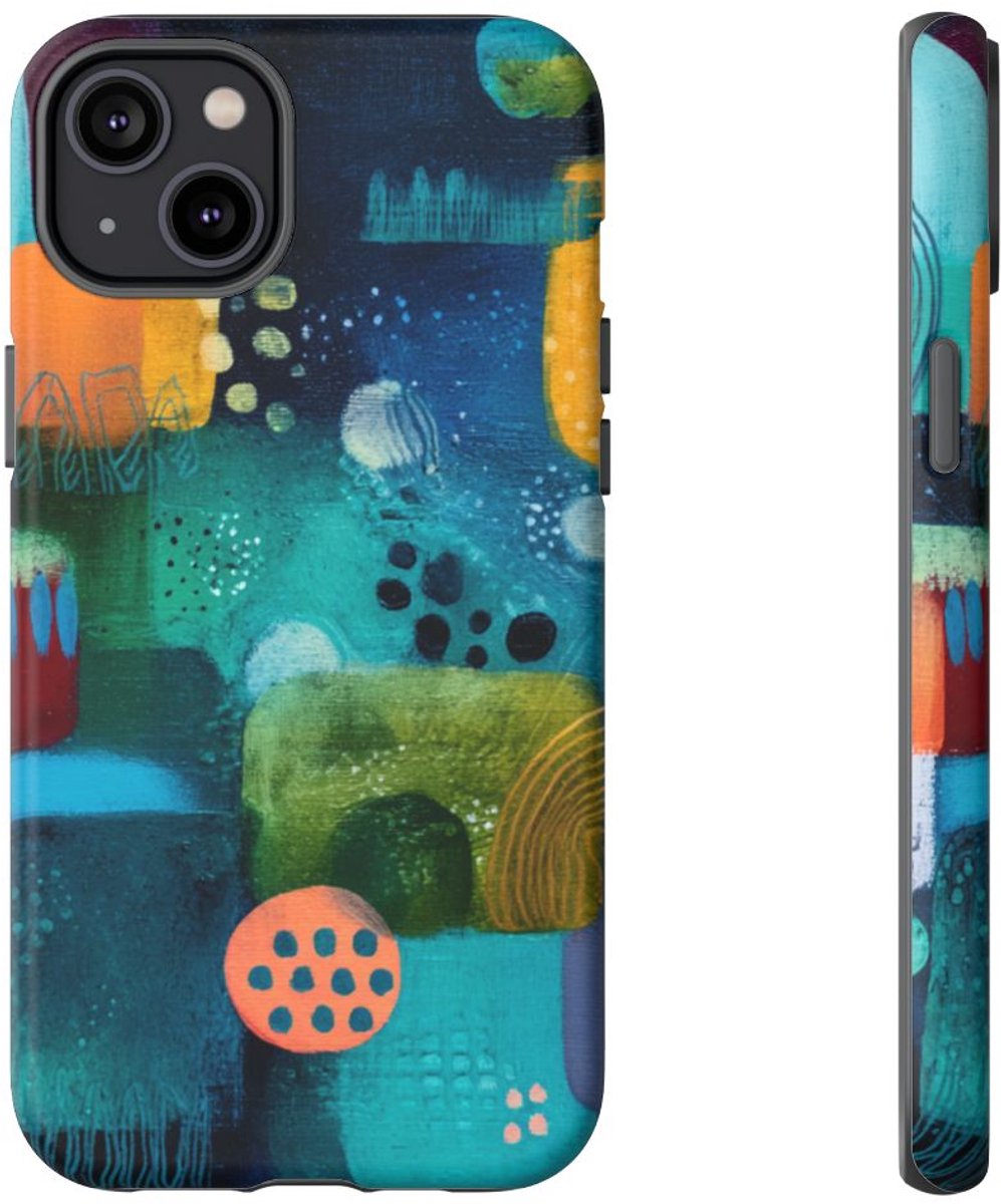 Abstracte Geometrische Kleurenkunst – Telefoonhoesje Geschikt voor iPhone 14 Plus