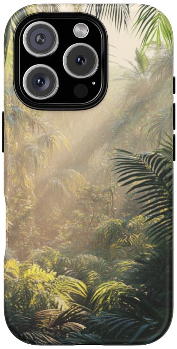 Tropisch Bos in Zonlicht – Telefoonhoesje Geschikt voor iPhone 16 Pro
