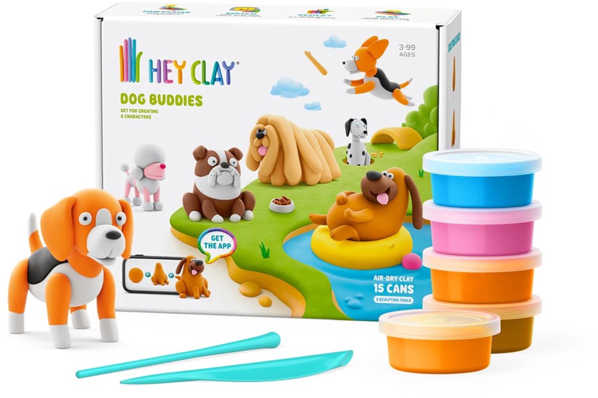 Hey Clay Dog Buddies Set van 15 potjes