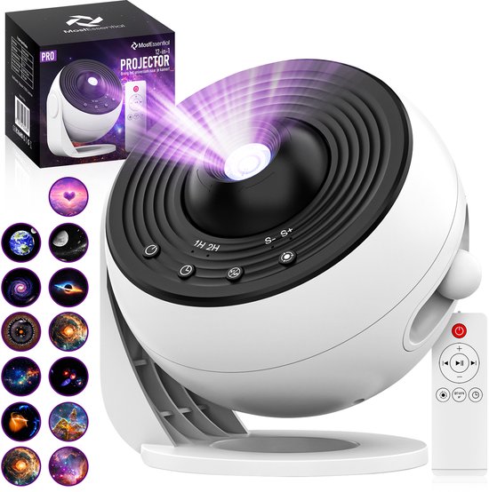 MostEssential Premium 12-in-1 Projectorlamp PRO Edition® - Sterren Projector - Galaxy Projector - Sterrenhemel Projector - Heelal - Universum - Inclusief Afstandsbediening
