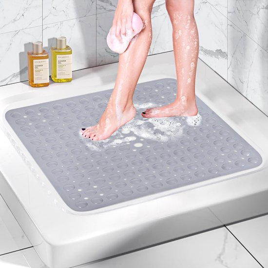 7VSTOHS Tapis De Douche Antidérapant Rond – Confort Massage Bulles, Séchage Rapide, PVC Doux Pour Salle De Bain