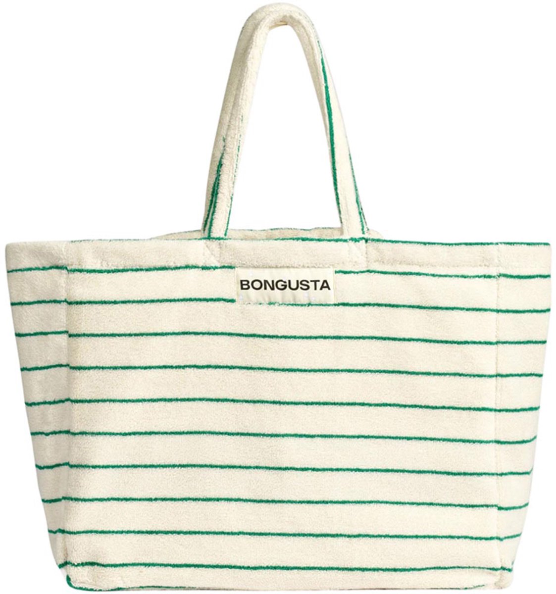 Bongusta - Naram Collectie - Weekendbag - Weekendtas - Strandtas - Pure white & Grass (wit & groen)
