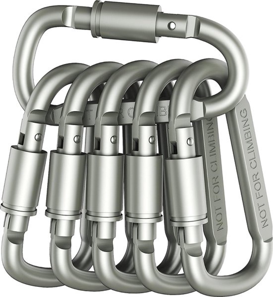 (6 stuks) carabiner - Karabiners - karabijnhaak sleutelhanger - karabijnhaken met schroefsluiting - Lichtgewicht en duurzaam voor wandelen, kamperen, sleutelhangers, hondenriemen en meer - NIET voor klimmen