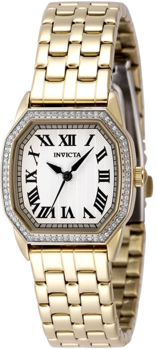 Invicta Wildflower 49000 Dames Horloge - Waterdicht - Analoog - Quartz Uurwerk - Roestvrij Staal met zilveren Wijzerplaat - 27mm