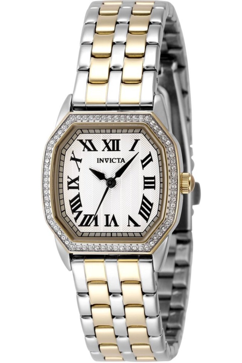 Invicta Wildflower 48999 Dames Horloge - Waterdicht - Analoog - Quartz Uurwerk - Roestvrij Staal met zilveren Wijzerplaat - 27mm