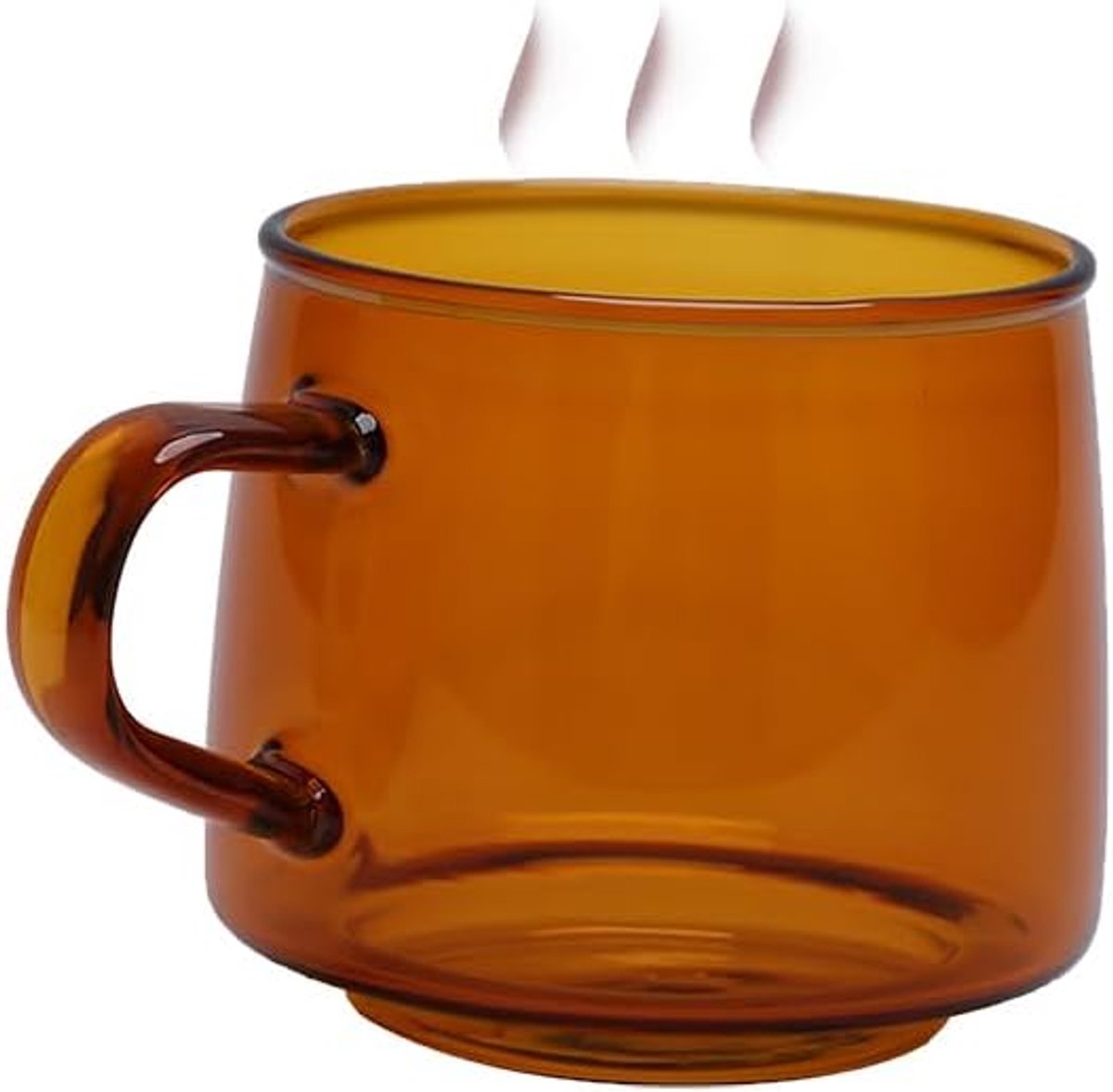 Allecto Premium - Glazen koffiekopje 350ml hoge temperatuur bestendig - thuiskantoor en café - amber