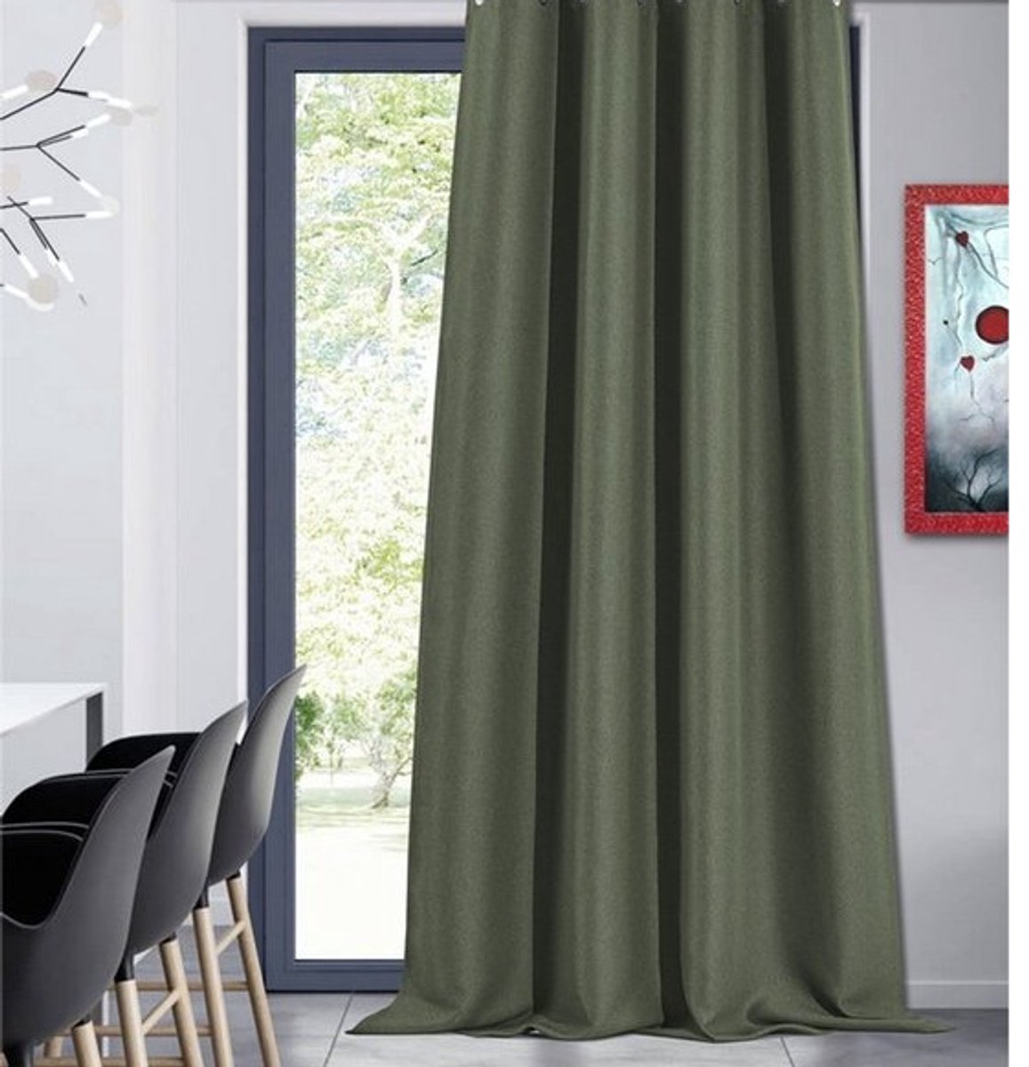 Home Style Kant en Klaar Gordijn – Verduisterend – Met Ringen – 135x260 cm – Groen