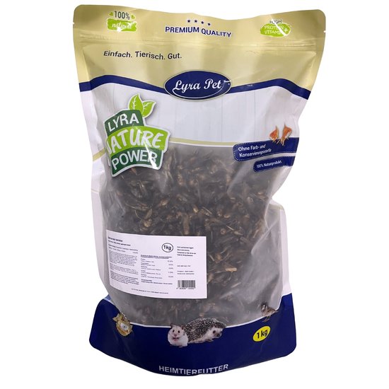 Lyra Pet zak met 1 kg gedroogde krekels. Premium kwaliteit, 100% natuurlijk.