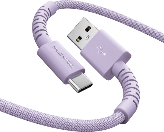 USB-A naar USB-C kabel 2m ultraflexibel siliconen gevlochten nylon, 360° buigbaar, duurzaam, 18W opladen