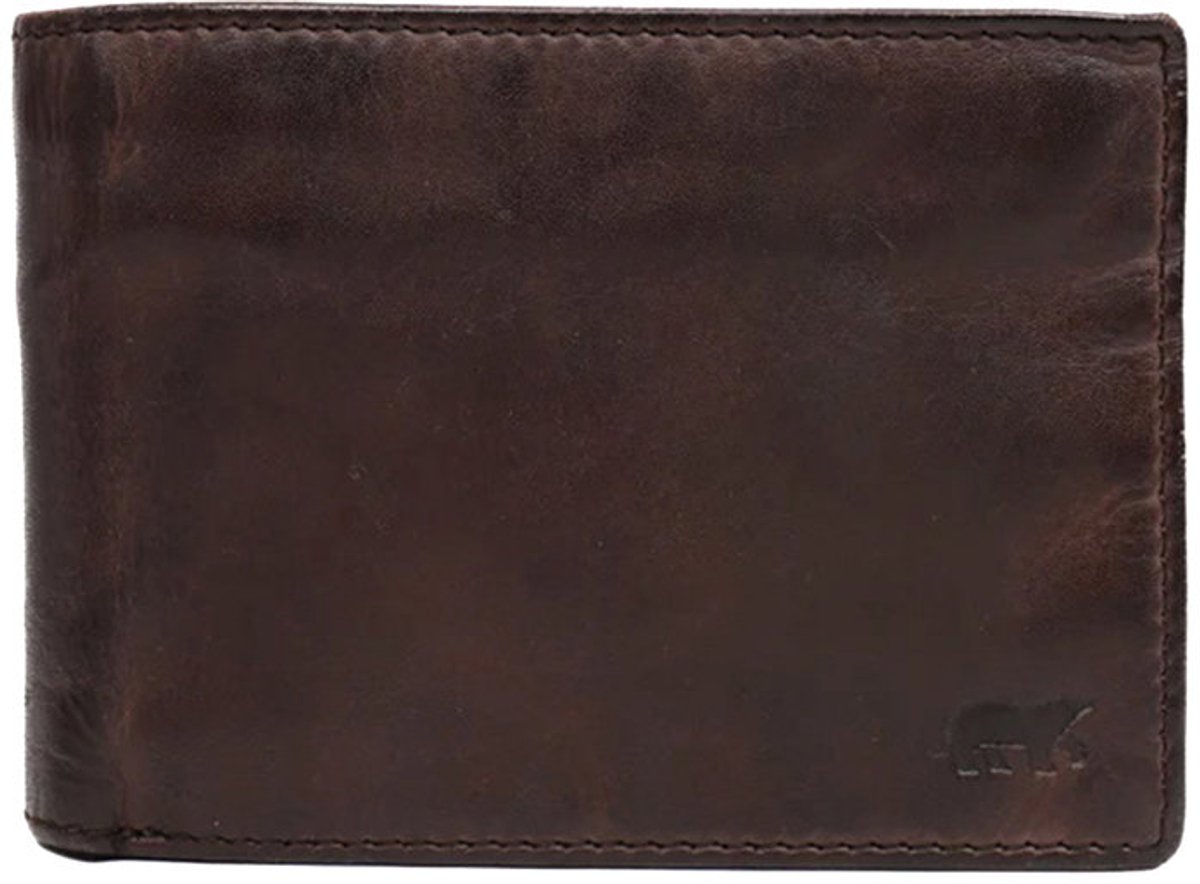 Bear Design Cow Lavato Leren Billfold - Donkerbruin