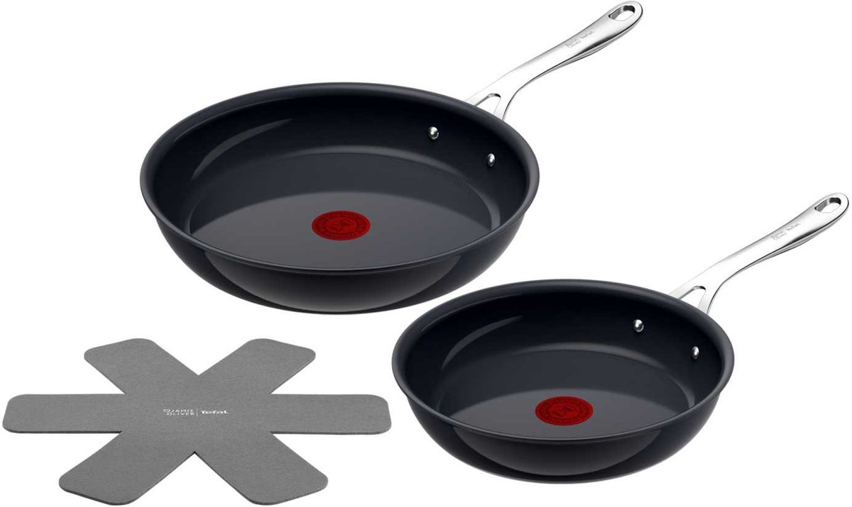 Tefal Jamie Oliver C471S2 by Enjoy 3-delige pannenset 24/28cm + panbeschermer