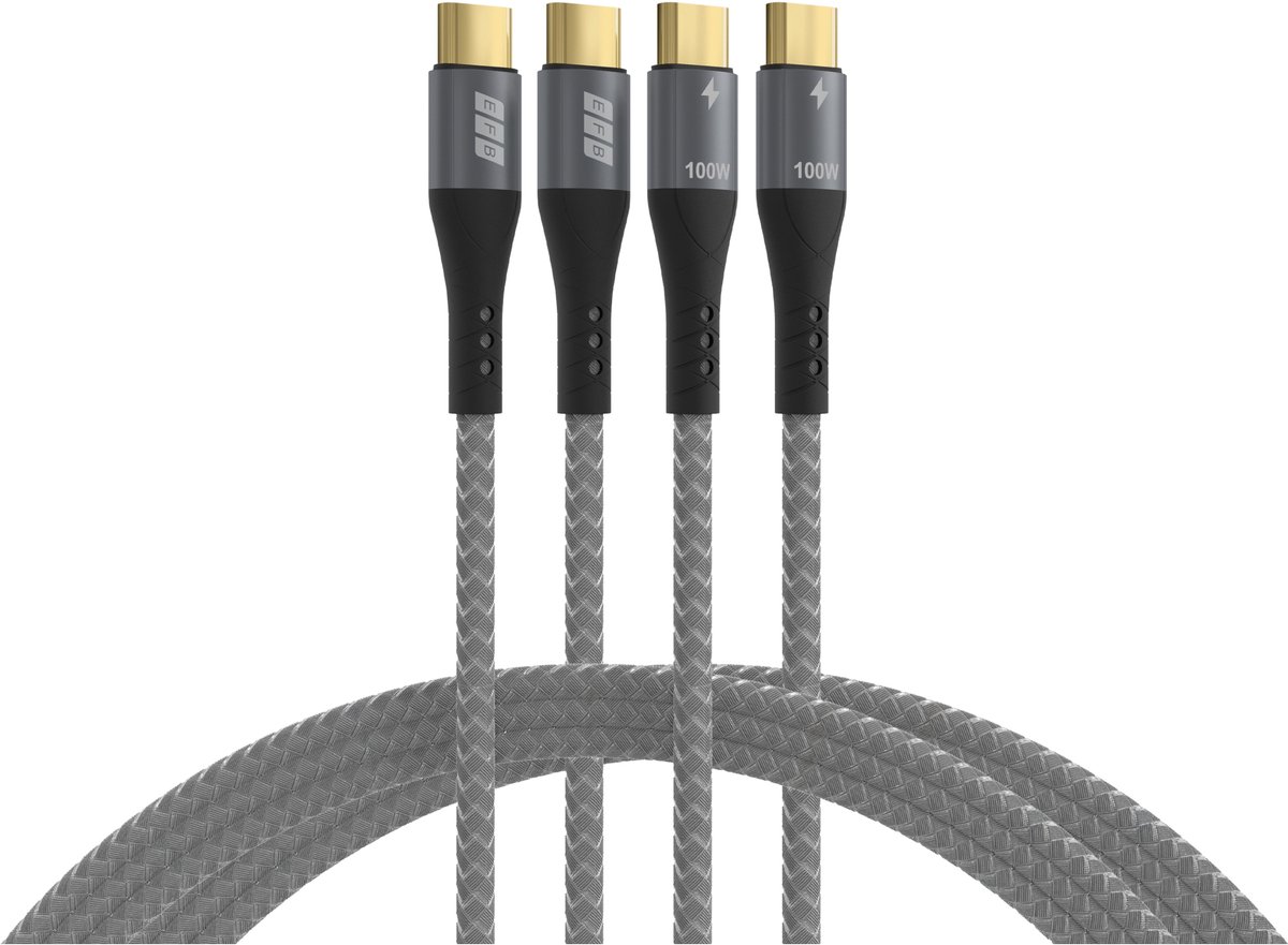 EFB Elektronik USB-CC-00005 USB-kabel USB 2.0 1 m USB C Zwart, Grijs