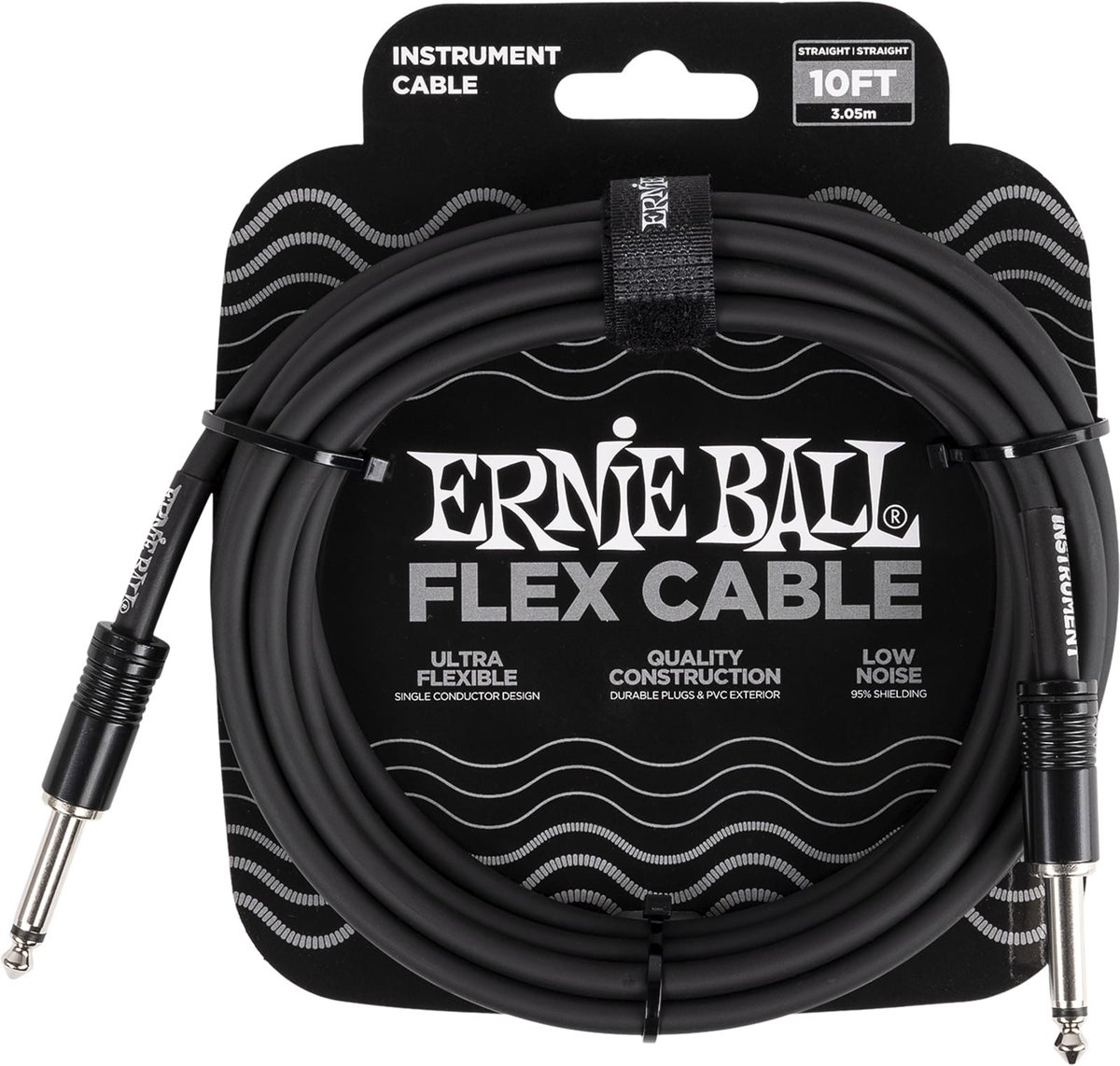 Ernie Ball 6434 Flex Cable 3 meter instrumentkabel zwart