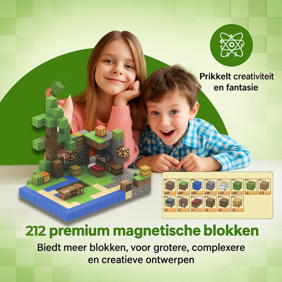 Magnetisch speelgoed – magnetisch bouwspeelgoed 212 stuks – magnetische bouwstenen - magnetische blokken - montessori speelgoed – magneten speelgoed - Boerderij — afbeelding 3