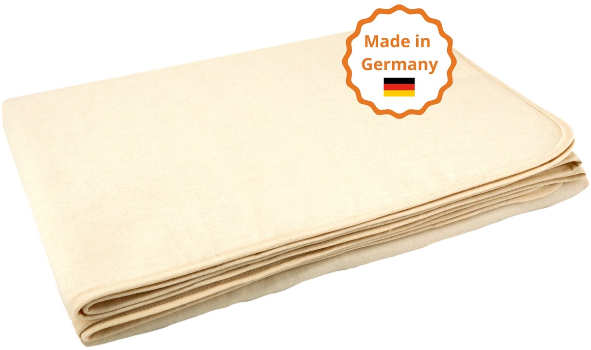 sleepling 150 x 200 cm premium plaid | knuffel- en sofadeken | van katoenmix | Made in Germany | wasbaar op 30 graden | naturel