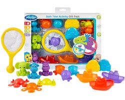 foto van Playgro Activiteiten badgeschenkset – Badspeelgoed - Speelgoed Bad - Baby bad speelgoed - badspeeltjes - waterspeelgoed- baby speelgoed 6 maanden - Cadeauset Baby - Volledig Afgesloten - Geen Schimmel - Badspeelset 14-delig - BPA vrij