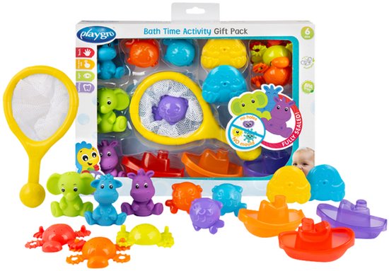 Playgro Activiteiten badgeschenkset – Badspeelgoed - Speelgoed Bad - Baby bad speelgoed - badspeeltjes - waterspeelgoed- baby speelgoed 6 maanden - Cadeauset Baby - Volledig Afgesloten - Geen Schimmel - Badspeelset 14-delig - BPA vrij