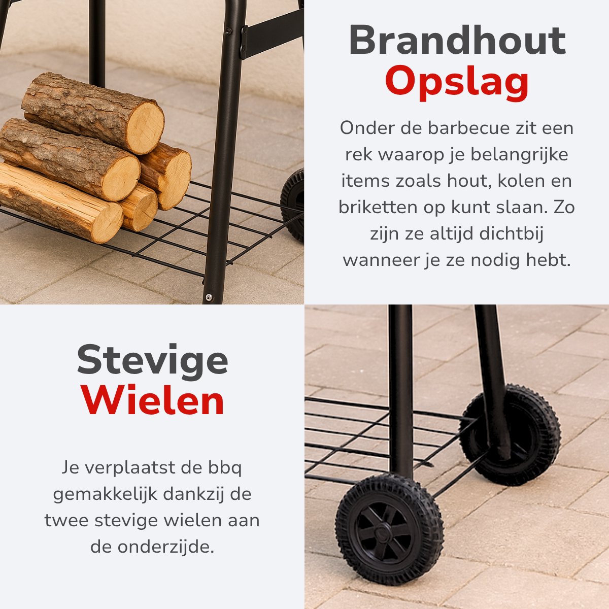 alpina Houtskool BBQ - Kogelbarbecue Ø43 cm - Barbecue met Deksel en Wielen - Geïntegreerd Ventilatiesysteem - Verwijderbare Asopvangbak - Zwart – foto 5