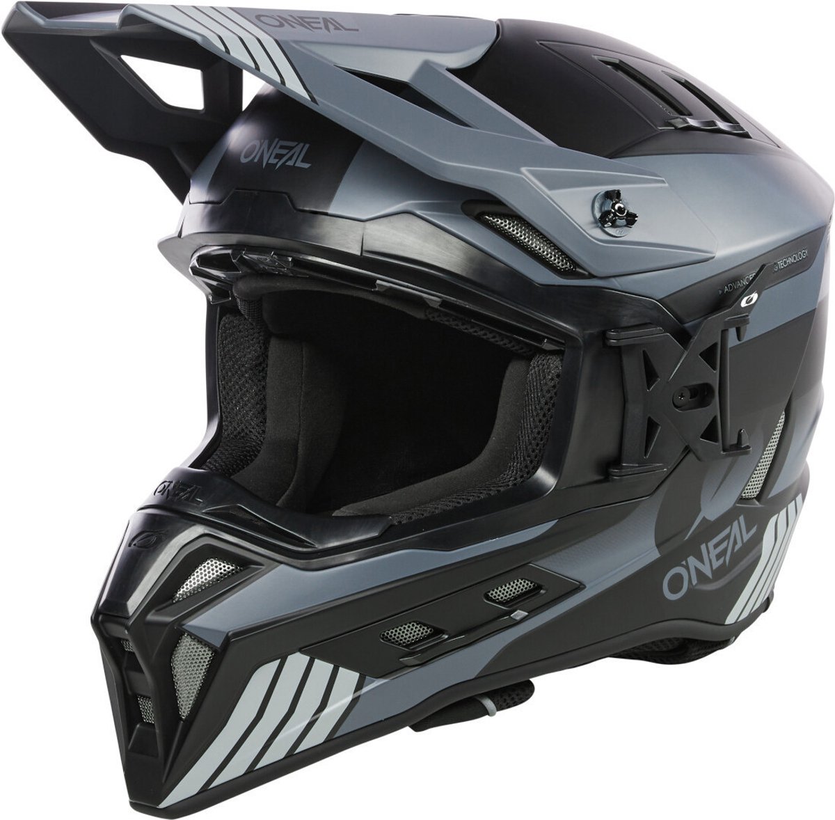 O'NEAL EX-SRS Hitch Matt Black Grey Motocross Helmet - Maat S - Helm