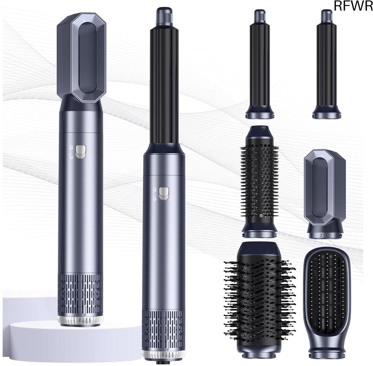 RFWR® Haarstyler 6-in-1 met haardroger en krullers voor glanzend haar