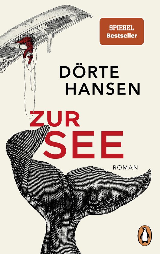 Boekcover van 'Zur See' met de tekst 'SPIEGEL Bestseller' en een illustratie van een walvisstaart en een man in een boot.