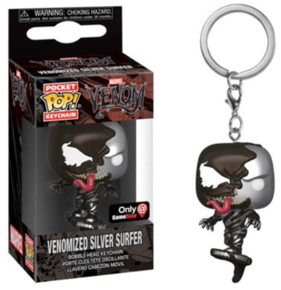 Funko Pocket Pop! Keychain - Marvel: Venom - Venomized Silver Surfer GameStop Exclusive