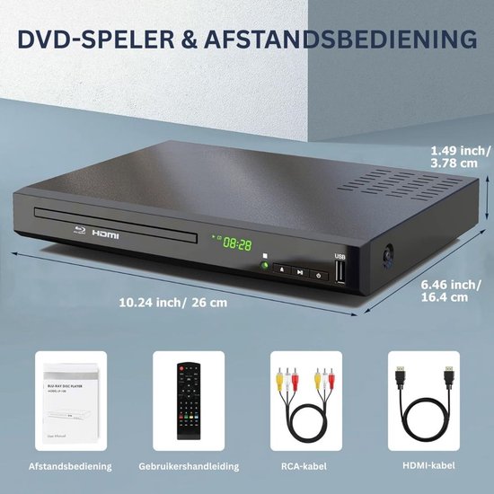 DailySupplies® DVD Speler met HDMI - Blu Ray Spelers - Externe DVVD Speler - Zwart van DailySupplies® — afbeelding 4