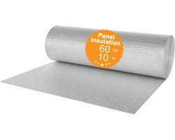 Aufun Radiatorfolie - Verwarming isolatiefolie - Dubbele Aluminium Luchtkussenfolie Dakisolatie - Gealuminiseerde Isolatiefolie - Isolatie Verwarming - Verlaagt het Gasgebruik - 0.6x10m