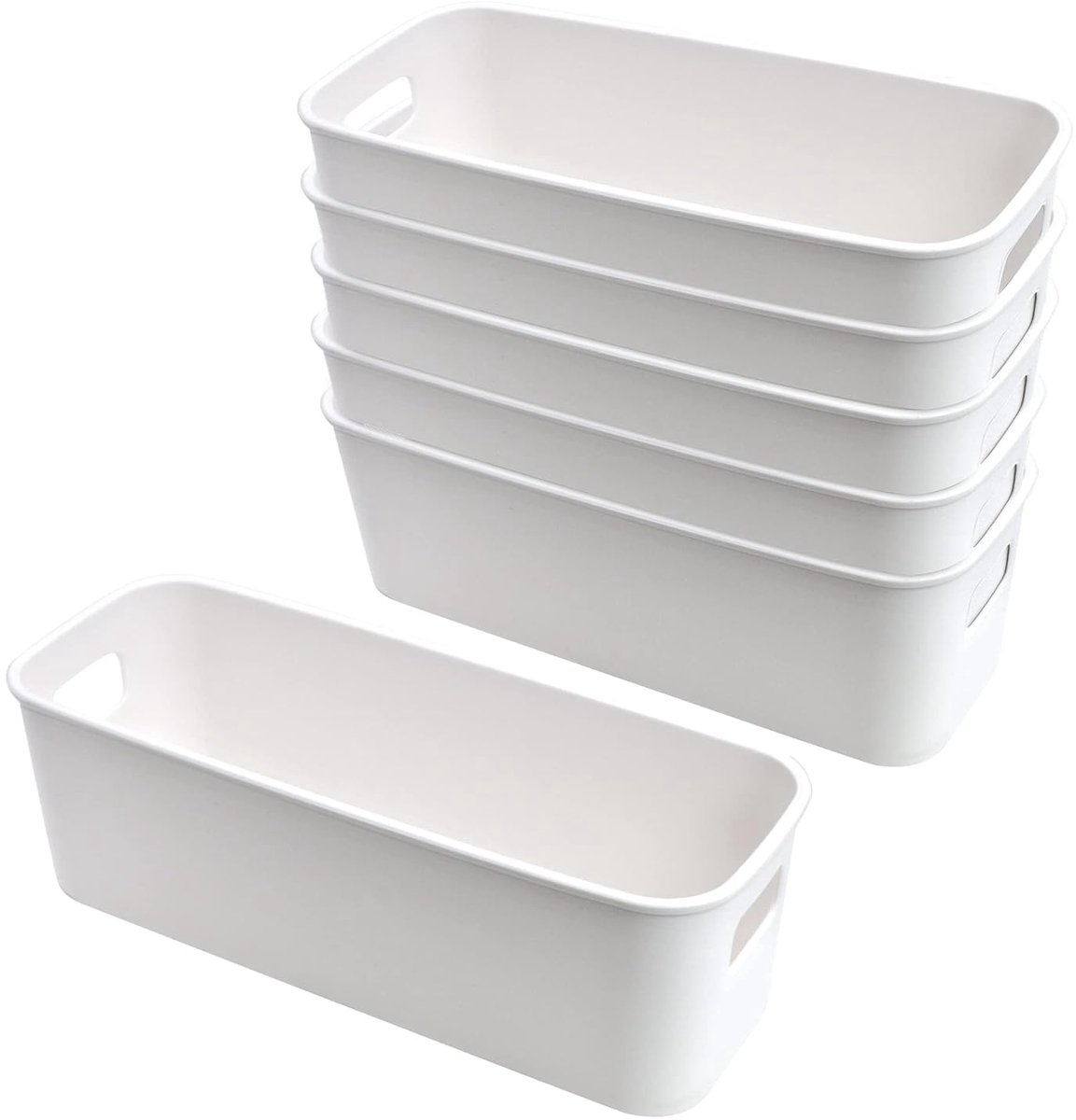 Panier De Rangement Moderne - Gris Et Blanc - Mode And Deco