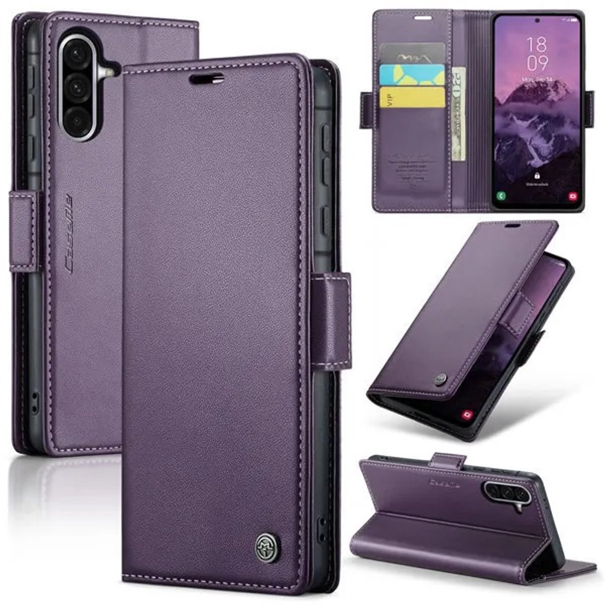 CaseMe Wallet Case met RFID Bescherming en Magneetsluiting voor Galaxy A36 5G _ Paars