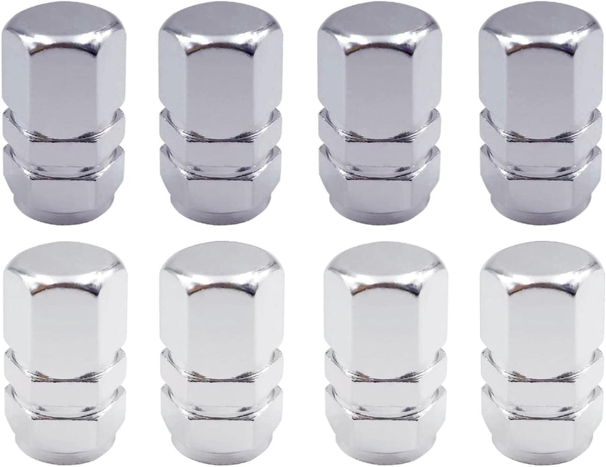 Aluminium Ventieldopjes Set van 8 stuks voor Auto's, Motor, Vrachtwagens, Fietsen en Babybuggy's
