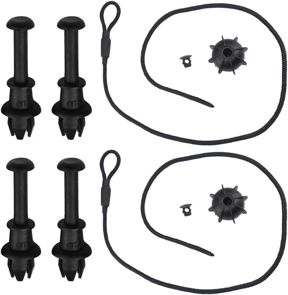 Autohoedenplank met 4 clips en universele bevestigingsbanden voor VW Golf 6, 5 en 4 - Set van 2 stuks
