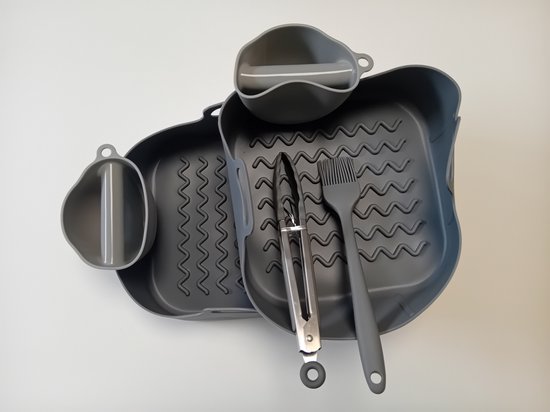 Airfryer Bakjes Siliconen – 20cm Vierkant – 2 Stuks – Herbruikbaar & BPA-vrij – Alternatief voor Bakpapier – Non-stick Accessoires – Vaatwasserbestendig – Geschikt voor Philips Airfryer