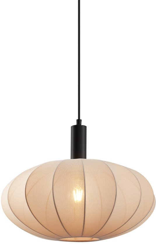 QAZQA bida - Japandi Hanglamp - 1 lichts - Ø 42 cm - Bruin - Woonkamer | Slaapkamer | Keuken