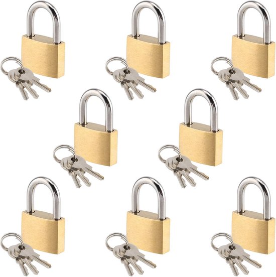 Master Lock Kleine hangsloten [Sleutels] [Met zelfde sleutel] [Gezinsverpakking van 4] 9120EURQNOP - Voor Rugzakken, Bagage, Computertassen, Lockers, Sportschool enz
