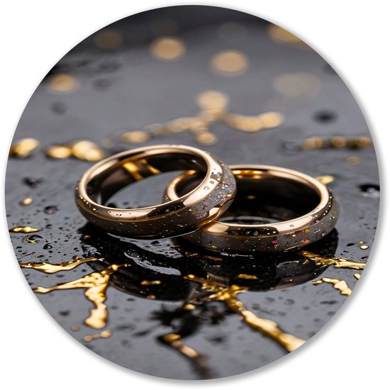 Gouden - rond - Hyperrealisme - Forex muurcirkel - muurcirkel forex