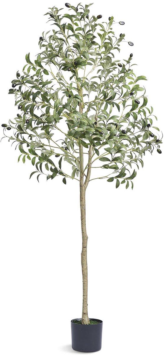 Unyqoos Kunstmatige Olijfboom van 155 cm Hoog voor Binnen- en Buitendecoratie, Geurloos en Waterdicht Groen
