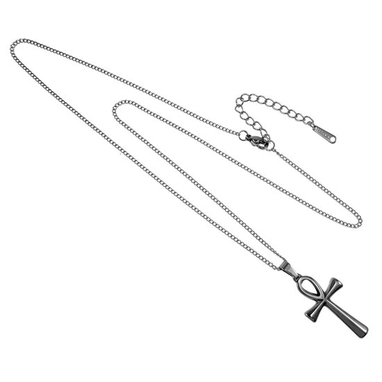 Collier Pendentif Croix Ankh Egyptienne Femme - Homme - Acier Inoxydable