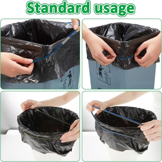 Office Rubber Tyres Set of 6 Rubber Bands for Garbage Containers, Suitable for Multifunctional Bags 33-84 Litres