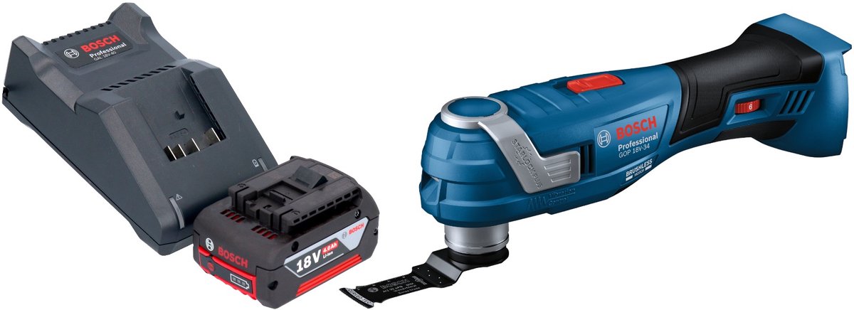 Bosch GOP 18V-34 Profi-snoerloze Multi-Cutter 18 V Starlock Plus + 1x accu 4.0 Ah + lader