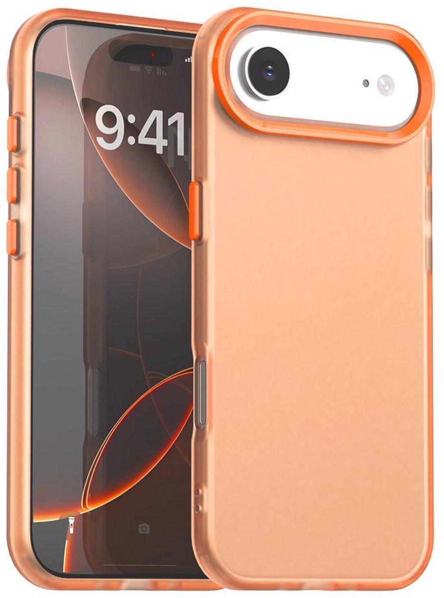 Mobigear Hoesje geschikt voor Apple iPhone Air Telefoonhoesje Hardcase | Mobigear Crystal Backcover | iPhone Air Case | Back Cover - Oranje