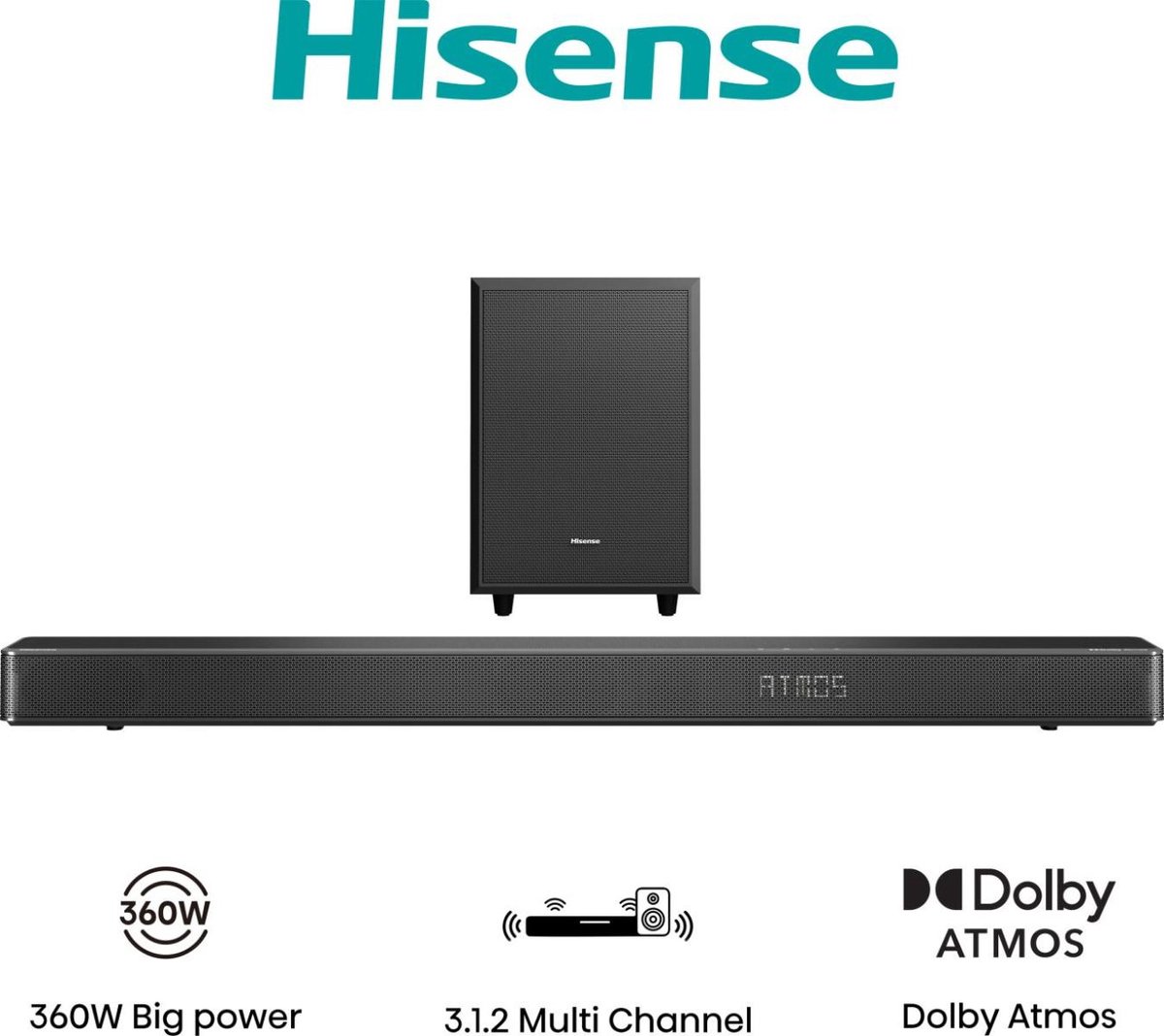 Hisense AX3120G Soundbar 3.1.2 Kanalen 360 W - Hisense - €299,00