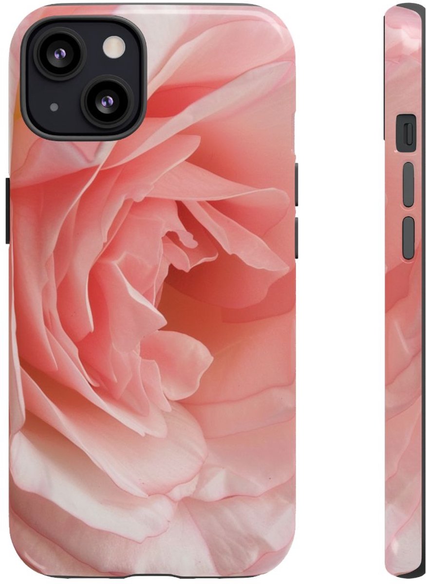 Zachtroze Roos van Dichtbij – Telefoonhoesje Geschikt voor iPhone 13