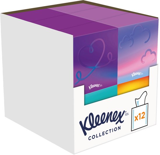 Kleenex Collection - Scatole Cubiche Di Fazzoletti, Set Da 12, Design Moderno