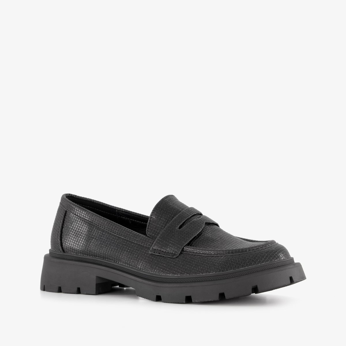 Nova dames loafers met slangenprint zwart - Maat 38