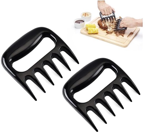 LATRAT 2 stuks Bear Claws vleesmolen voor BBQ, de originele Bear Paws Shredder Claws, perfect gehakt vlees, gemakkelijk optillen, hanteren, hakken en snijden vlees