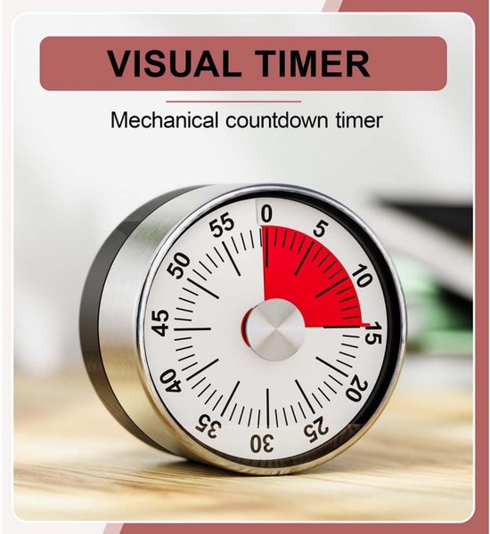 Mechanischer Timer - 60-Minuten-Magnetstoppuhr zum Kochen, Backen