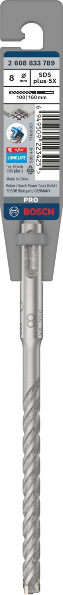 Bosch PRO SDS plus-5X hamerboor, 8 x 100 x 160 mm