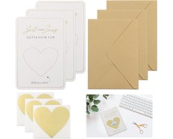 NIXRET Pack of 3 Time Instead of Stuff, Gift Card for Filling Yourself DIY Scratch Cards with Envelope Set, Gift Cards to Fill Yourself with Scratch Stickers for Birthday, Party, Wedding,